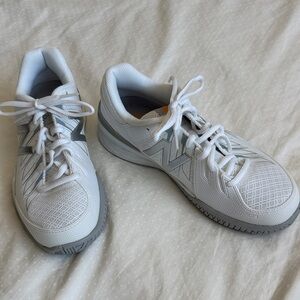 New Balance White and Gray Athletic Shoes